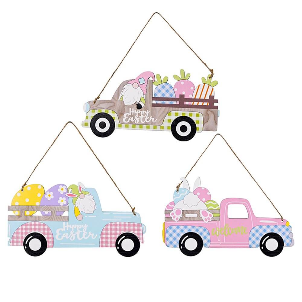 Wooden Happy Easter Car Door/Tree Hanging Ornament