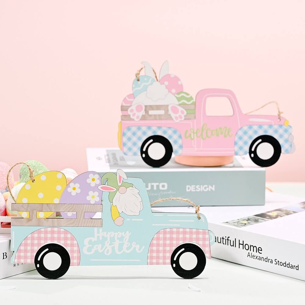 Wooden Happy Easter Car Door/Tree Hanging Ornament