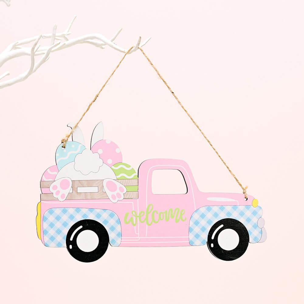 Wooden Happy Easter Car Door/Tree Hanging Ornament