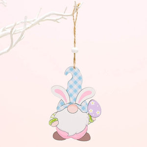 Wooden Easter Rabbit Gnome Hanging Ornament