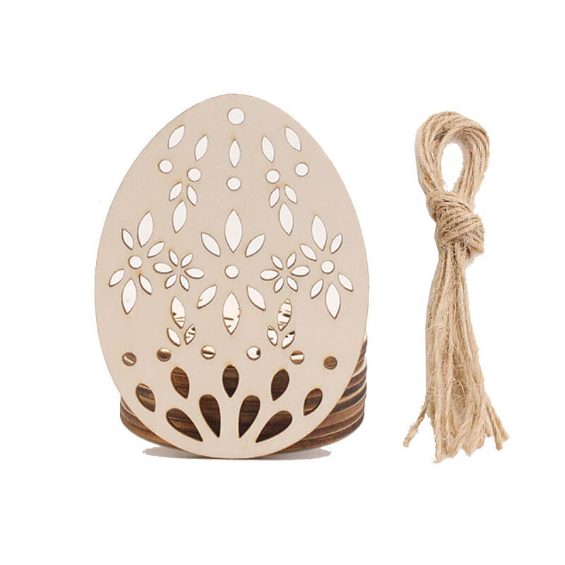 Online Party Supplies Australia Laser Cut Wooden Easter Egg Bunny Rabbits Hanging Decorations 10 Pack