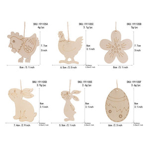 Online Party Supplies Australia Laser Cut Wooden Easter Egg Bunny Rabbits Hanging Decorations 10 Pack