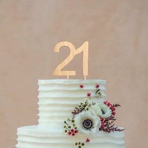 Wooden Number 21 happy twenty one 21st birthday Cake Topper