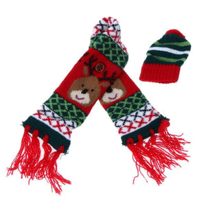 Woolen Christmas Wine Bottle Fringe Scarf with Hat - Online Party Supplies