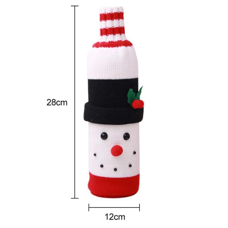 Woollen Snowman Santa Claus Christmas Wine Bottle Cover - Online Party Supplies