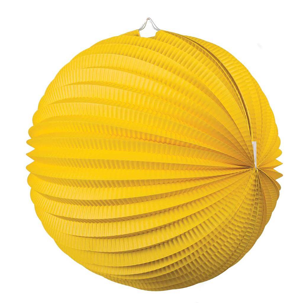 Decorative Yellow Accordion Paper Lantern Ball 20cm