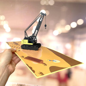 Handmade Premium Crane Truck 3D Pop Up Card