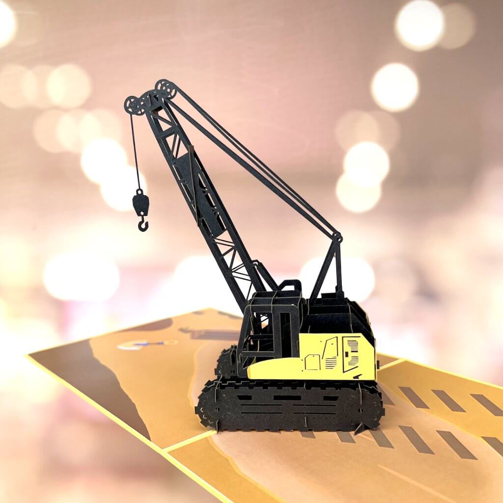 Handmade Premium Crane Truck 3D Pop Up Card