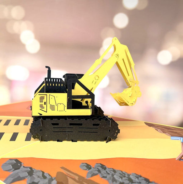 Excavator Digger Truck 3D Pop Up Card - Image 2