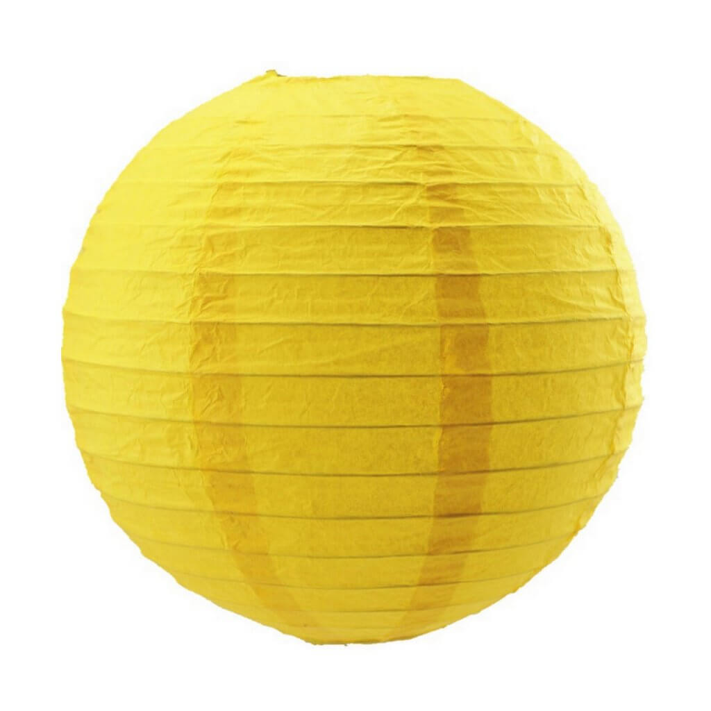 Yellow Round Chinese Paper Lantern - 4 Sizes