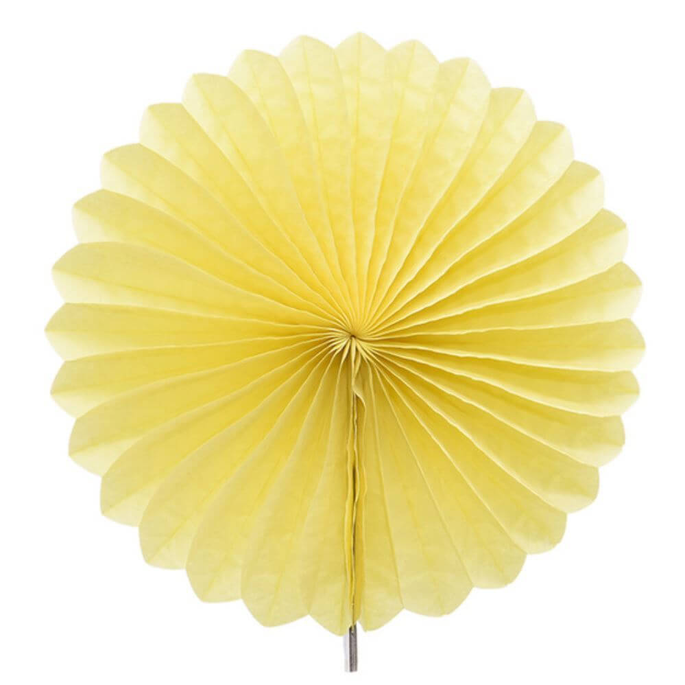 Yellow Tissue Paper Fan - 6 Sizes